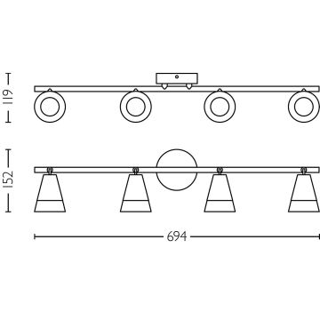 Philips - Reflektor CLEFT 4xGU10/5W/230V