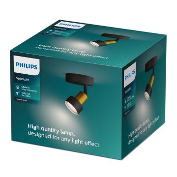 Philips - Reflektor CONDUIT 1xGU10/5W/230V črna/medenina