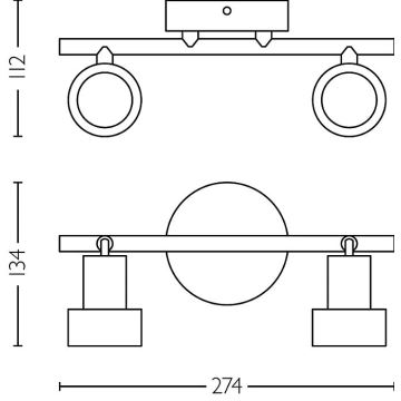 Philips - Reflektor CONDUIT 2xGU10/5W/230V črna/medenina