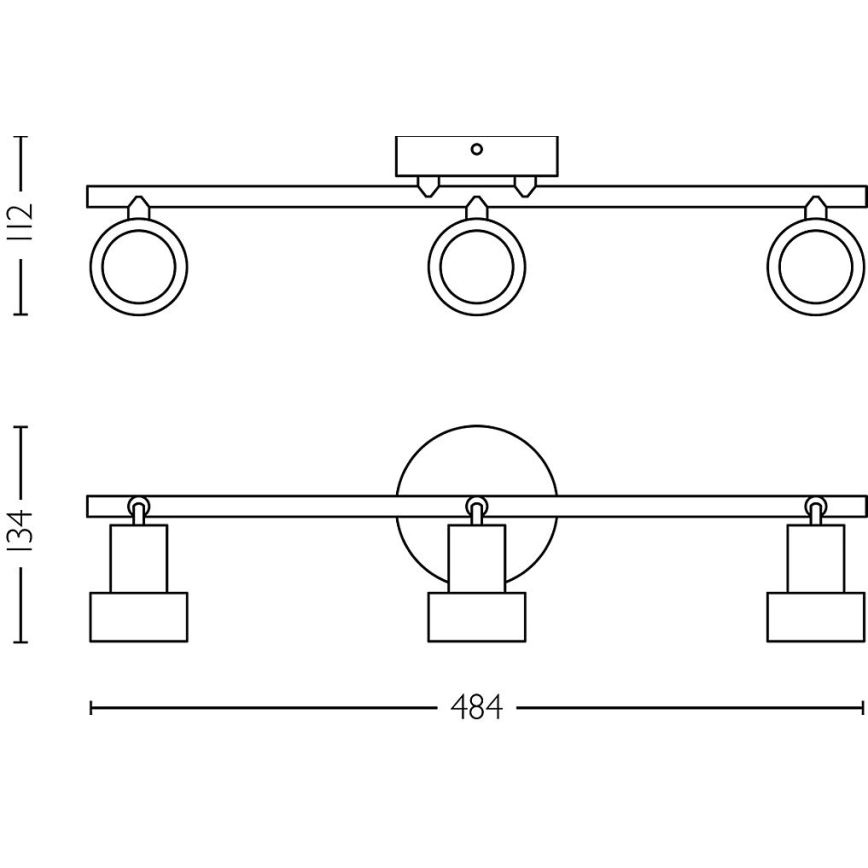 Philips - Reflektor CONDUIT 3xGU10/5W/230V črna/medenina