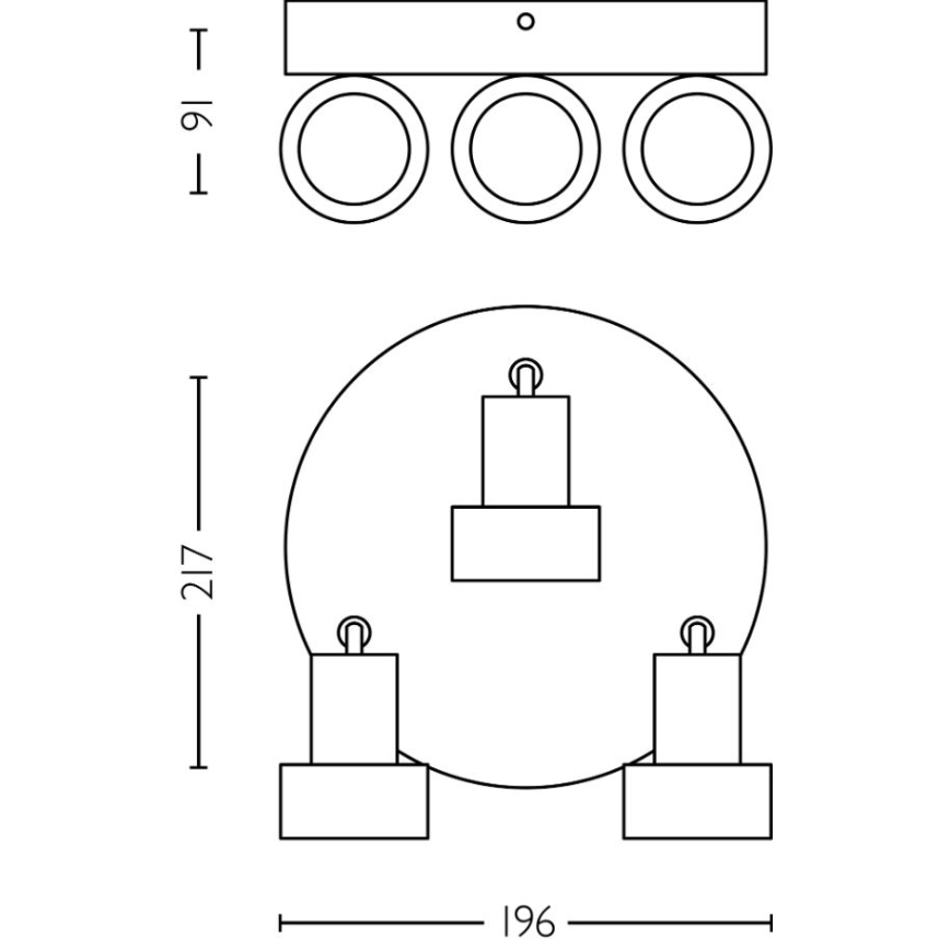 Philips - Reflektor CONDUIT 3xGU10/5W/230V črna/medenina