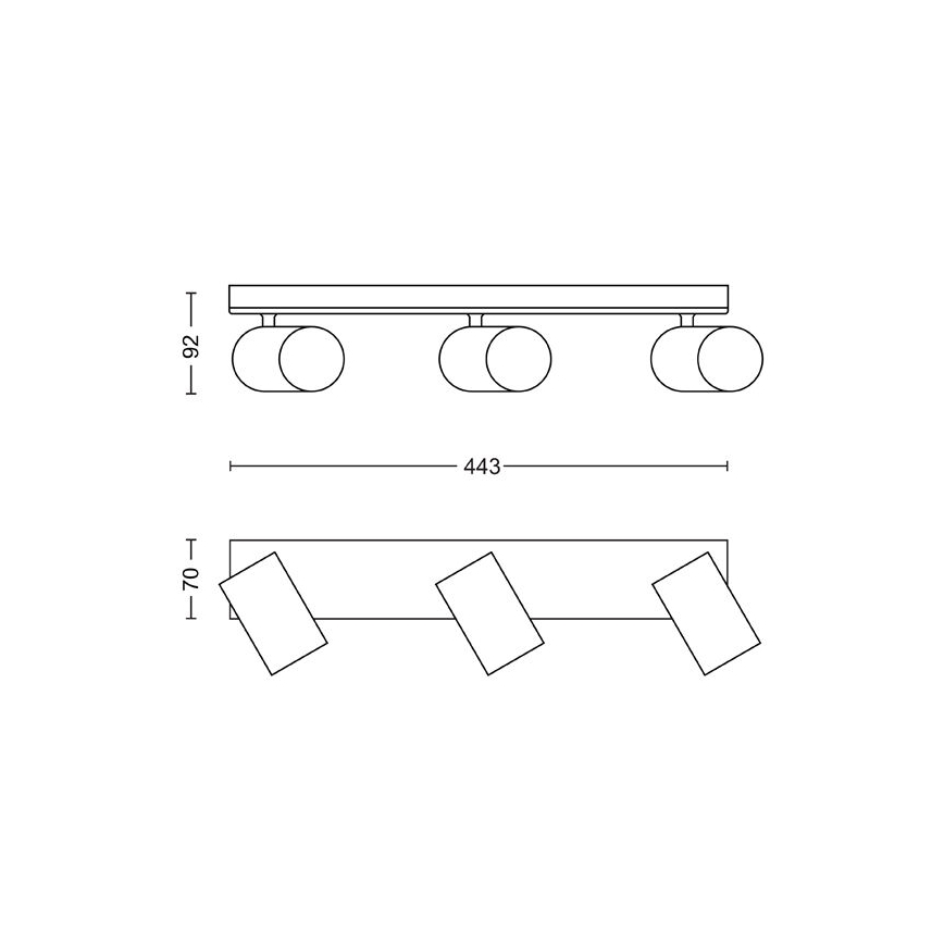 Philips - Reflektor KOSIPO 3xGU10/5,5W/230V bela