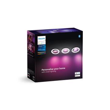 Philips - SET 3xLED RGBW Zatemnitvena vgradna svetilka Hue CENTURA 1xGU10/4,2W/230V 2000-6500K