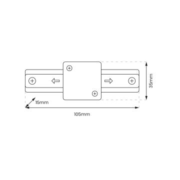 Priključek za luči CONNECTOR RS BLACK ploščat