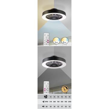Rabalux - LED Zatemnitvena stropna svetilka z ventilatorjem LED/35W/230V 3000-6000K + Daljinski upravljalnik