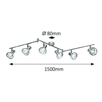 Rabalux 5562 - Reflektor HOLLY 6xE14/40W/230V sijajni krom