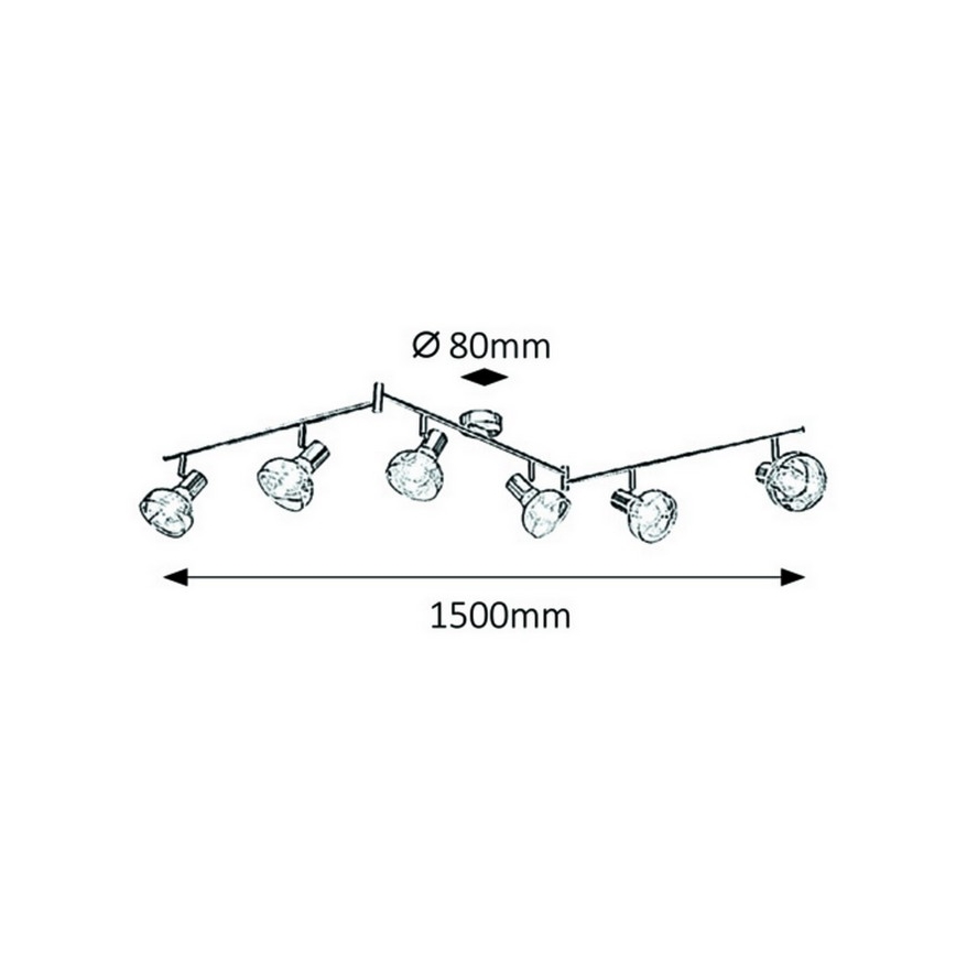 Rabalux 5562 - Reflektor HOLLY 6xE14/40W/230V sijajni krom