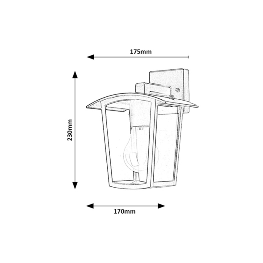 Rabalux - Zunanja stenska svetilka 1xE27/15W/230V IP44