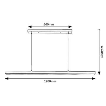 Rabalux - LED Lestenec na vrvici LED/30W/230V 4000K črna