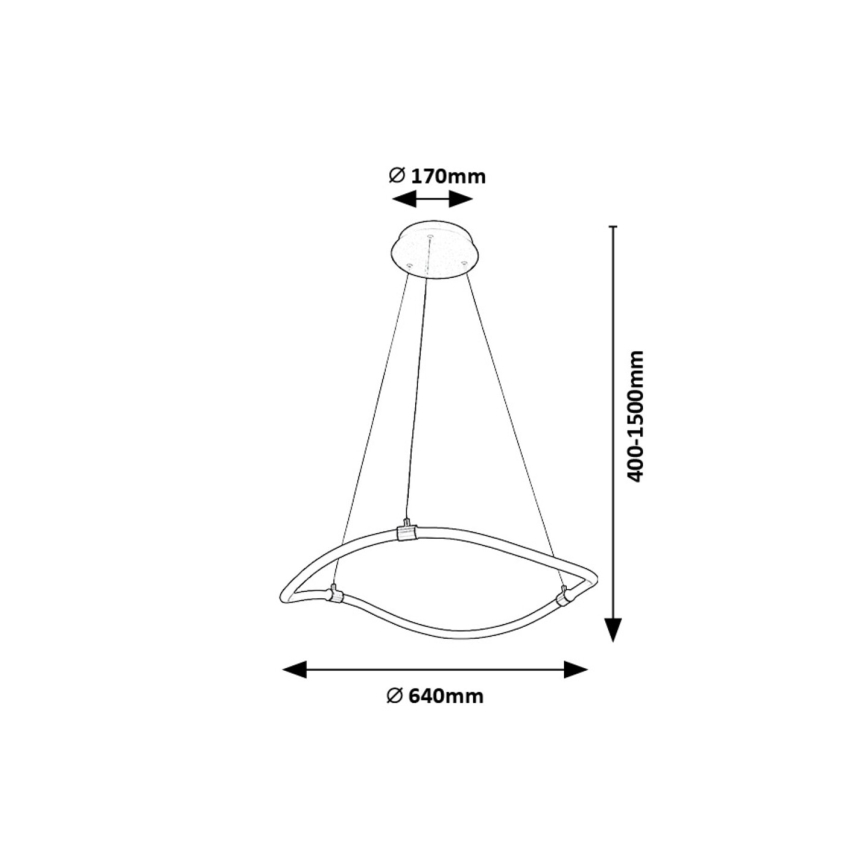 Rabalux - LED Lestenec na vrvici LED/34W/230V 4000K