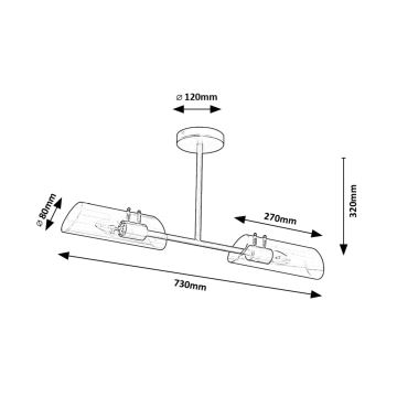 Rabalux - Kopalniški lestenec na drogu 2xE14/12W/230V IP44 črna