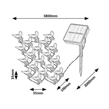 Rabalux - LED Solarna veriga 20xLED/0,06W/1,2V IP44