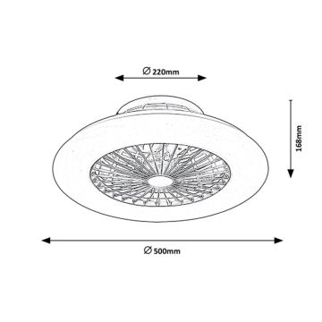 Rabalux - LED Zatemnitvena stropna svetilka z ventilatorjem LED/30W/230V + Daljinski upravljalnik 3000-6500K