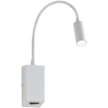 Redo 01-1193 - LED Fleksibilna mala svetilka HELLO LED/3W/230V bela