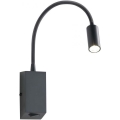 Redo 01-1194 - LED Fleksibilna mala svetilka HELLO LED/3W/230V črna