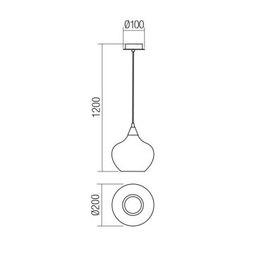 Redo 01-3191 - Lestenec na vrvici TANNER 1xE14/28W/230V pr. 20 cm