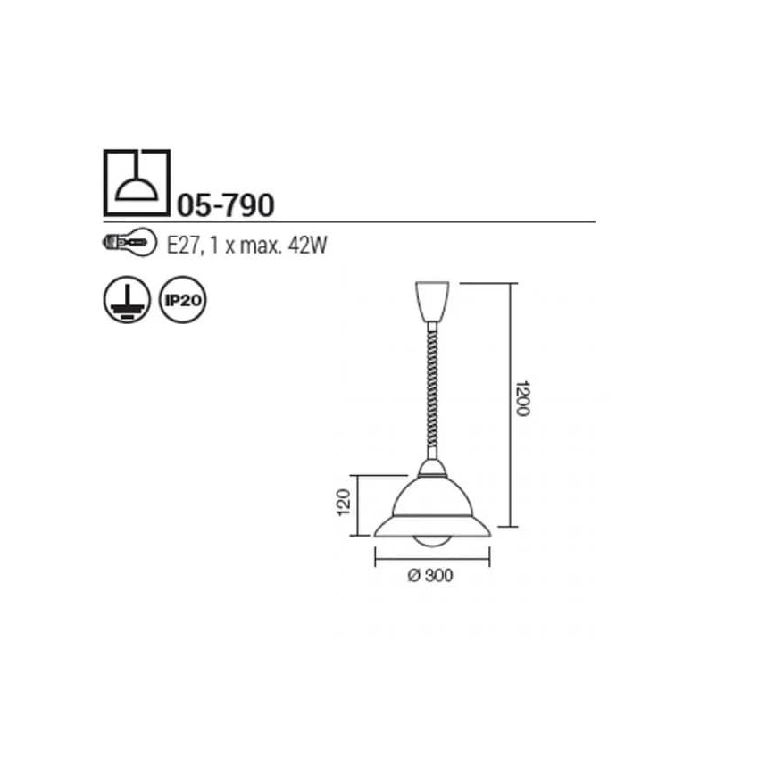 Redo 05-790 - Lestenec na vrvici ETRUSCA 1xE27/42W/230V