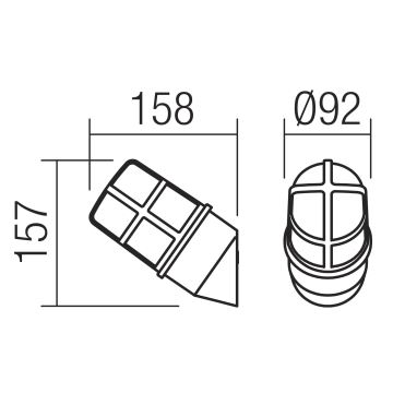 Redo 90204 - Zunanja stenska svetilka TRITON 1xE27/28W/230V IP54 črna