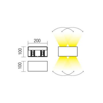 Redo 90303 - LED Zunanja stenska svetilka VARY 4xLED/5W/230V 4000K IP54 antracit