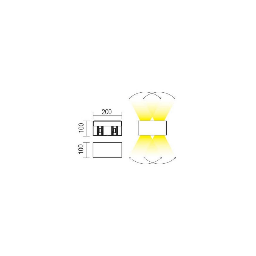 Redo 90303 - LED Zunanja stenska svetilka VARY 4xLED/5W/230V 4000K IP54 antracit