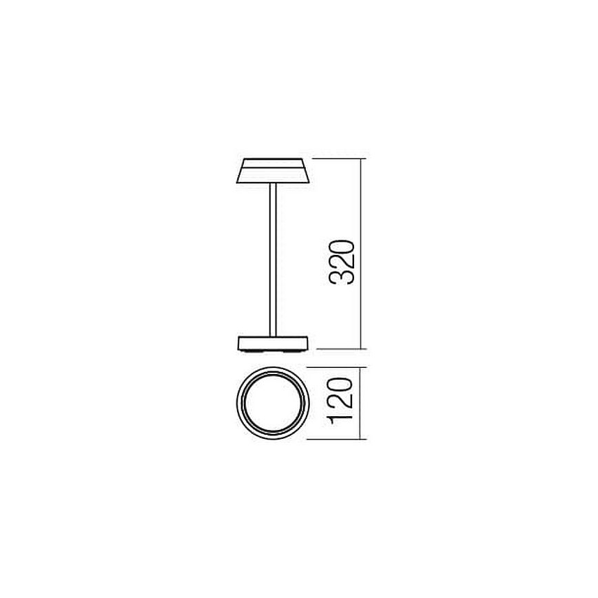 Redo 90308 - LED Zatemnitvena namizna svetilka na dotik ILUNA LED/2,5W/5V 2700-3000K 3000 mAh IP65 rjava