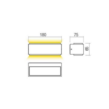 Redo 90400 - LED Zunanja stenska svetilka DASH LED/9W/230V 4000K IP65 bela