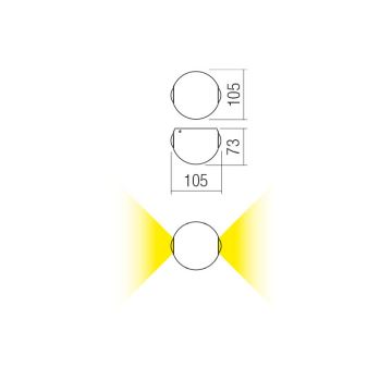 Redo 90498 - LED Zunanja stenska svetilka MILESTONE 2xLED/3W/230V IP54 antracit