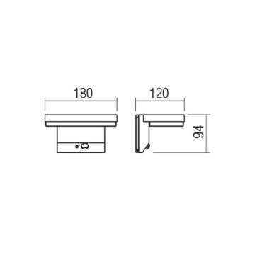 Redo 90535 - LED Solarna stenska svetilka s senzorjem TAIYO LED/2W/3,7V 3000K IP54 antracit