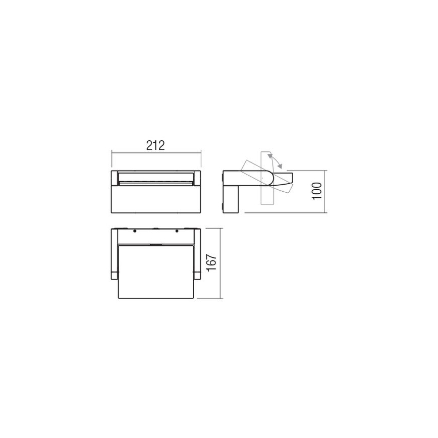 Redo 90584 - LED Zunanja stenska svetilka FLIP LED/20W/230V CRI 90 3000K IP54 antracit