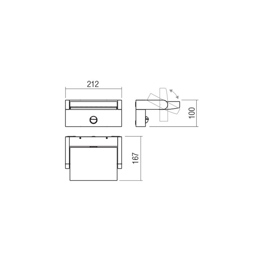 Redo 90587 - LED Zunanja stenska svetilka s senzorjem FLIP LED/20W/230V CRI 90 3000K IP54 antracit