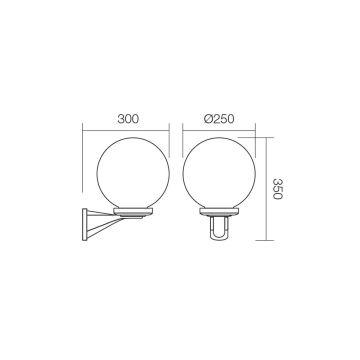 Redo 9789 - Zunanja stenska svetilka SFERA 1xE27/42W/230V IP44 belo