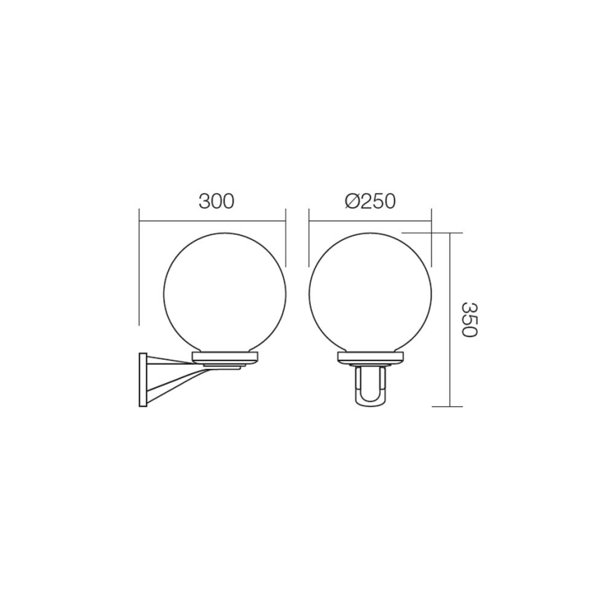 Redo 9789 - Zunanja stenska svetilka SFERA 1xE27/42W/230V IP44 belo