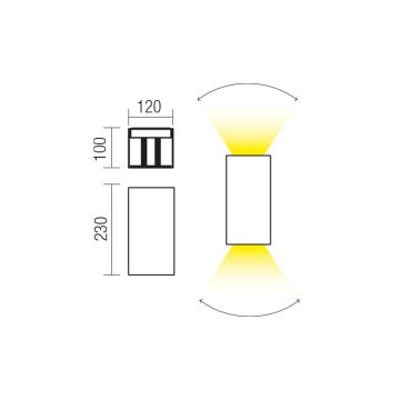 Redo 90553 - LED Zunanja stenska svetilka VARY 2xLED/10W/230V 3000K IP54 antracit