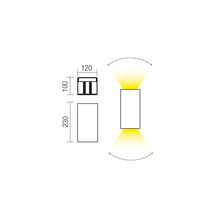 Redo 90553 - LED Zunanja stenska svetilka VARY 2xLED/10W/230V 3000K IP54 antracit