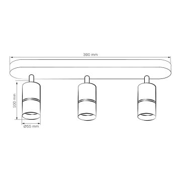 Reflektor BAMBOO 3xGU10/10W/230V črna