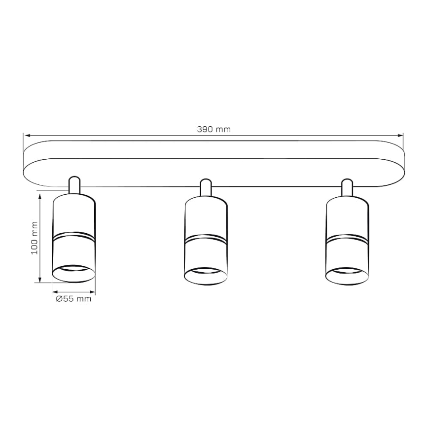 Reflektor BAMBOO 3xGU10/10W/230V črna