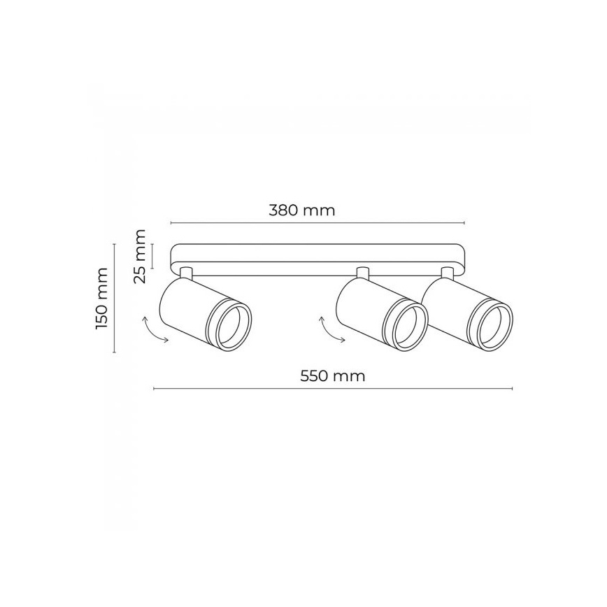 Reflektor JET 3xGU10/10W/230V črna