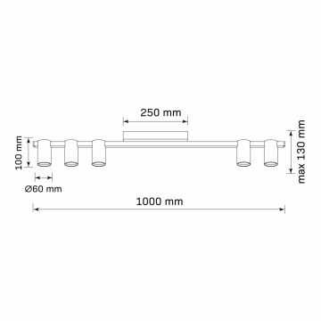 Reflektor MARIBEL 5xGU10/10W/230V črna