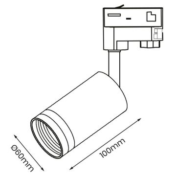 Reflektor za 3-fazni tračni sistem PIPE 1xGU10/25W/230V bel