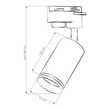 Reflektor za tračni sistem PARIZ 6xGU10/10W/230V + 2x1 m tračni system bela