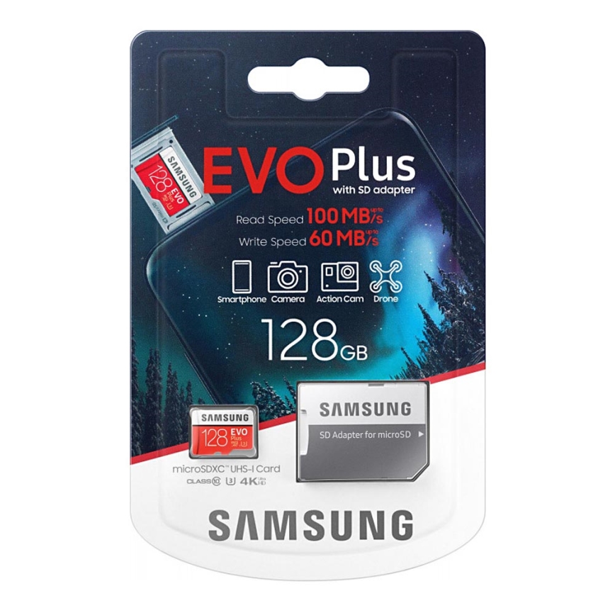 Samsung - MicroSDXC 128GB EVO+ U3 100MB/s + SD adapter