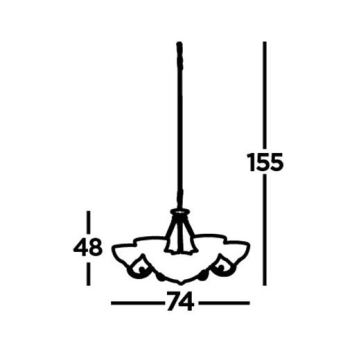 Searchlight - Lestenec na verigi WINDSOR 8xE14/40W/230V krom