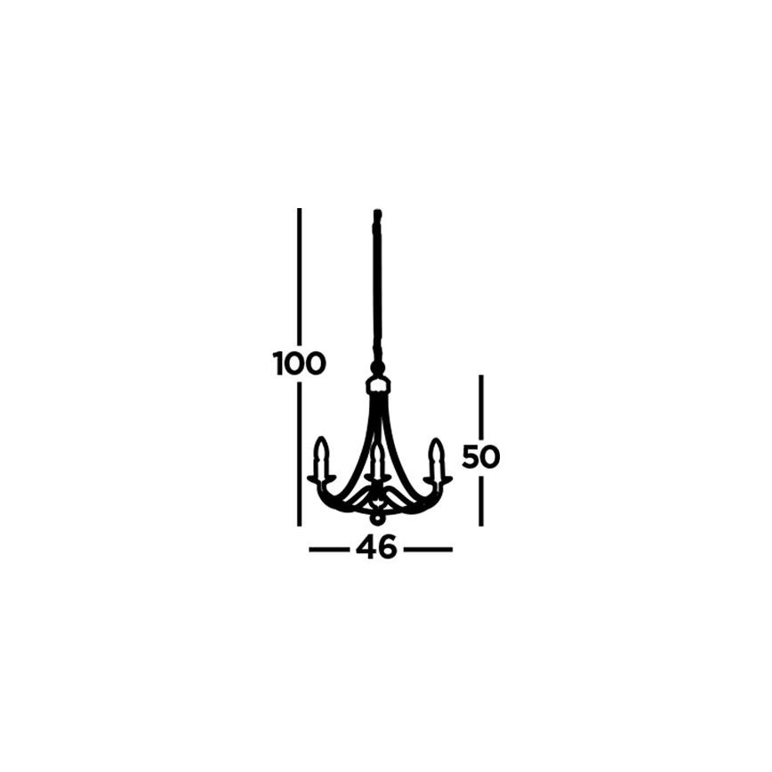 Searchlight - Lestenec na verigi MAYPOLE 3xE14/60W/230V črna