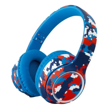 Sencor - Brezžične slušalke z mikrofonom 3,7V/400 mAh modra/rdeča