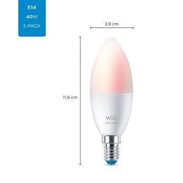 SET 2x LED RGBW Zatemnitvena žarnica C37 E14/4,9W/230V 2200-6500K Wi-Fi - WiZ