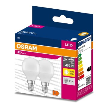 SET 2x LED Žarnica P45 E14/4,9W/230V 3000K - Osram