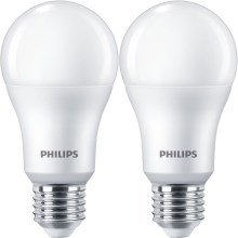 SET 2x LED Žarnica Philips A67 E27/13W/230V 4000K