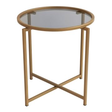 SET 2x Stranska mizica pr. 50 cm zlata/prozorna