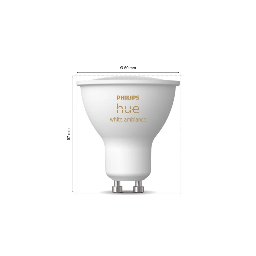 SET 3x LED Zatemnitvena žarnica Philips Hue WHITE AMBIANCE GU10/4,2W/230V 2200-6500K