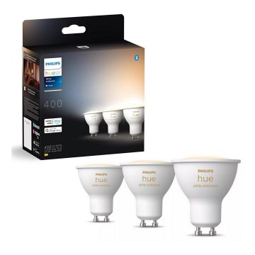 SET 3x LED Zatemnitvena žarnica Philips Hue WHITE AMBIANCE GU10/4,2W/230V 2200-6500K